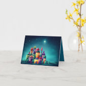 クリスマスカード – ベツレヘム星 カード (黄色い花)