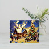 クリスマスカード | ホリデーグリーティングカード 箔シーズンポストカード (立ち正面)