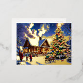 クリスマスカード | ホリデーグリーティングカード 箔シーズンポストカード (正面/裏面)