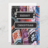 クリスマスカード ホリデーストッキング ニット セーター 縫い付けられた (正面/裏面)