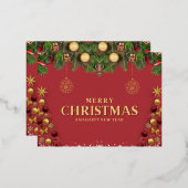 クリスマスカード - ホリデー ポストカード（箔押し） (正面/裏面)