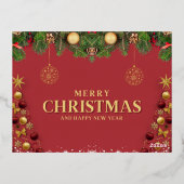 クリスマスカード - ホリデー ポストカード（箔押し） (裏面)