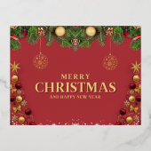 クリスマスカード - ホリデー ポストカード（箔押し） (正面)