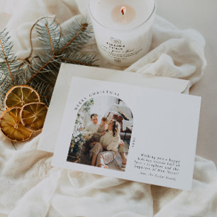 クリスマスカード  ミニマル写真ホリデーカード 招待状