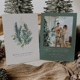 クリスマスカード |ミニマル写真ホリデーカード 招待状
