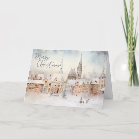 クリスマスカード、メリークリスマス冬の風景 シーズンカード (正面)