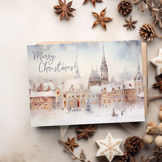 クリスマスカード、メリークリスマス冬の風景 シーズンカード