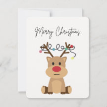クリスマスカード「メリークリスマス」 – トナカイ