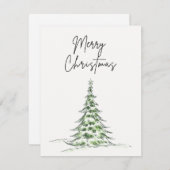 クリスマスカード「メリークリスマス」 – 木 シーズンカード (正面/裏面)