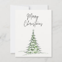 クリスマスカード「メリークリスマス」 – 木