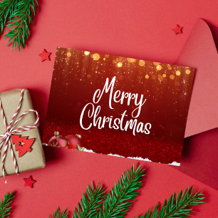 クリスマスカード – モダンメリークリスマスグリーティング 箔シーズンポストカード