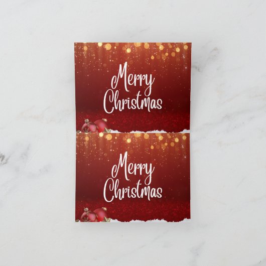 クリスマスカード – ランドスケープ折りたたみクリスマスカード (内部)