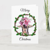 クリスマスカード - リリーちゃんのホーリー wreath (正面)