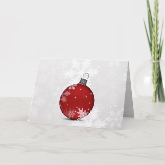 クリスマスカード 企業用 festive silver red (正面)