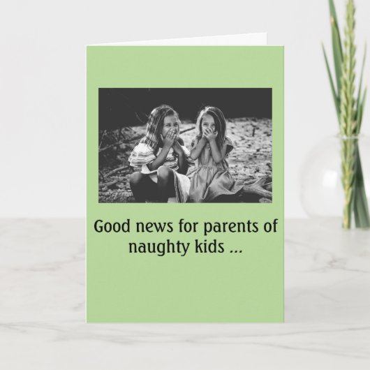 クリスマスカード -- 切札のおかげで石炭のの固まり! サンキューカード (正面)