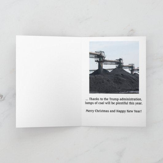 クリスマスカード -- 切札のおかげで石炭のの固まり! サンキューカード (内部)