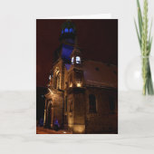 クリスマスカード – 夜のモントリオール教会 (正面)