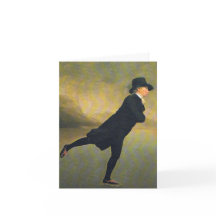 クリスマスカード-大臣スケートで滑る