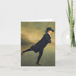 クリスマスカード-大臣スケートで滑る シーズンカード