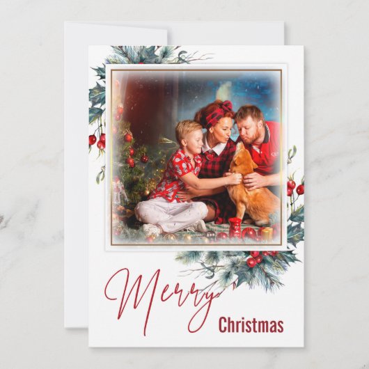 クリスマスカード 家庭の写真 (正面)