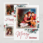 クリスマスカード 家庭の写真 (正面/裏面)