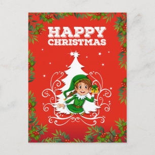 クリスマスカード(小妖精や小人付) シーズンポストカード