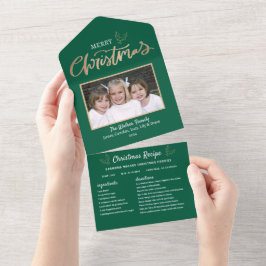 クリスマスカード　常緑のレシピ　写真　クリスマス オールインワン招待状