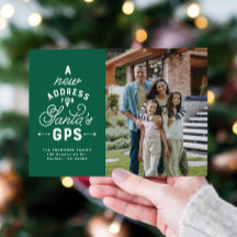 クリスマスカード 引っ越し 報告 4枚の写真入り