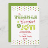 クリスマスカード--"心地よい及び喜び"はデザイン個人化なります シーズンカード (正面/裏面)