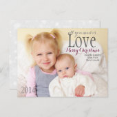 クリスマスカード – 必要なのは愛 シーズンポストカード (正面/裏面)