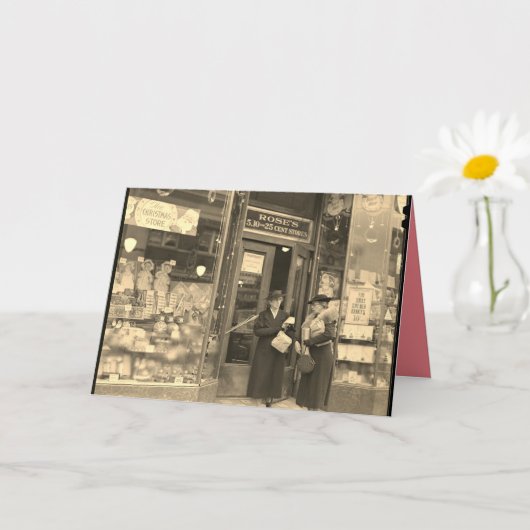 クリスマスカード、懐かしいクリスマスの買い物 カード (小さな植物)