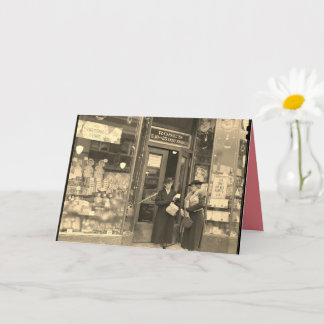 クリスマスカード、懐かしいクリスマスの買い物 カード