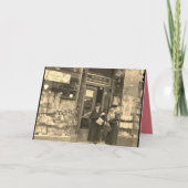 クリスマスカード、懐かしいクリスマスの買い物 カード (正面)