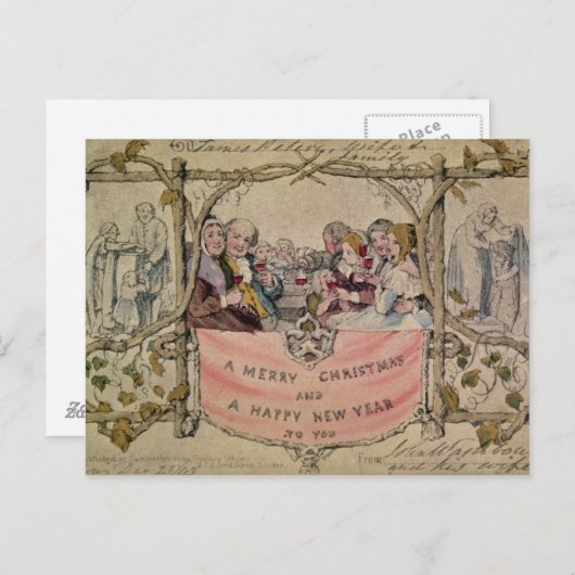 クリスマスカード、既知のクリスマスの例 シーズンポストカード (正面/裏面)