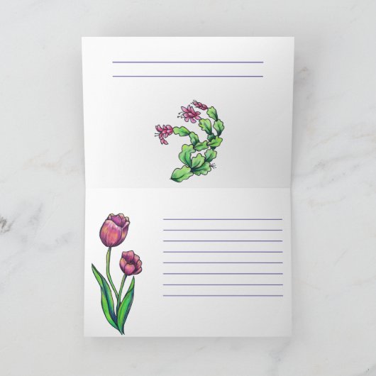 クリスマスカード 暖炉 家族 ファンタジー (内部)