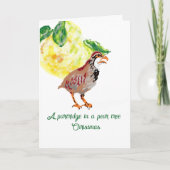 クリスマスカード：梨の木のパトリッジ。 カード (正面)