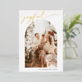 クリスマスカード 楽しい | 現代のホリデー フォトカード 箔招待状 (立ち正面)