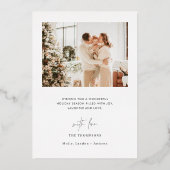 クリスマスカード 楽しい | 現代のホリデー フォトカード 箔招待状 (裏面)