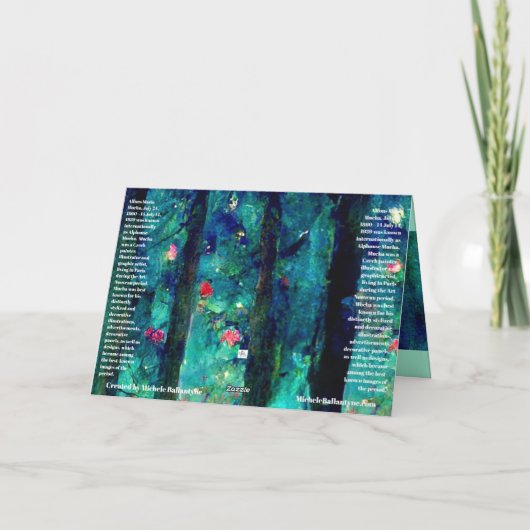 クリスマスカード 水彩 アルフォンス・ミュシャスタイル カード (裏面)