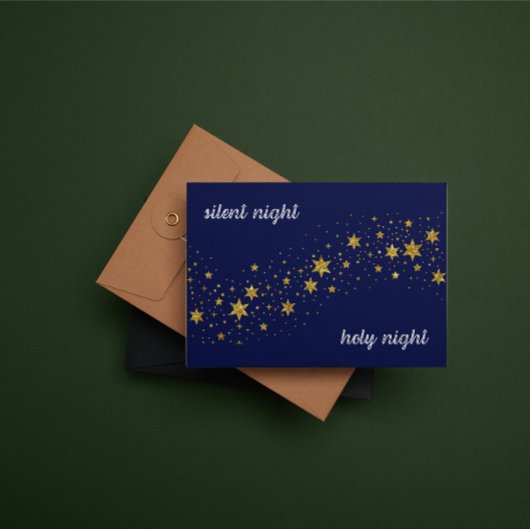 クリスマスカード: 沈黙の夜、聖なる夜 ノートカード