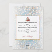 クリスマスカード – 町のデザイン、雪だるま、ライト (裏面)