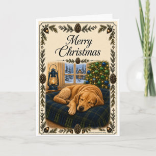 クリスマスカード - 眠る犬