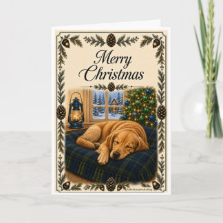 クリスマスカード - 眠る犬