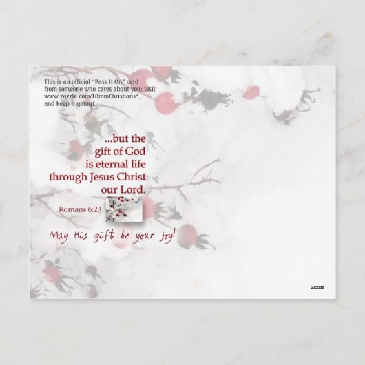 クリスマスカード"神のギフト" シーズンポストカード (裏面)