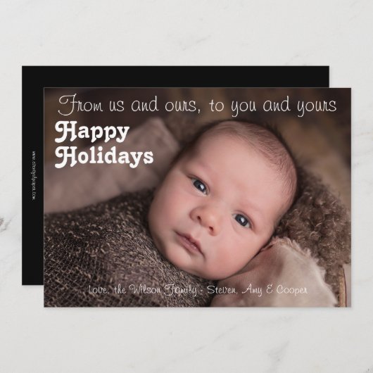 クリスマスカード 私たちと家族からあなたとあなたの家族へ シーズンカード (正面/裏面)