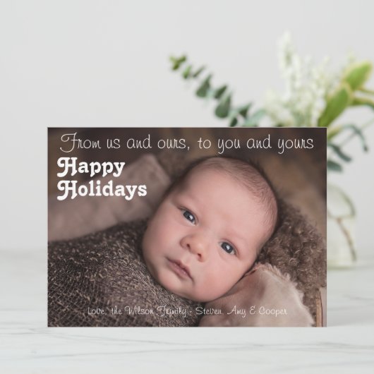 クリスマスカード 私たちと家族からあなたとあなたの家族へ シーズンカード (スタンド正面)