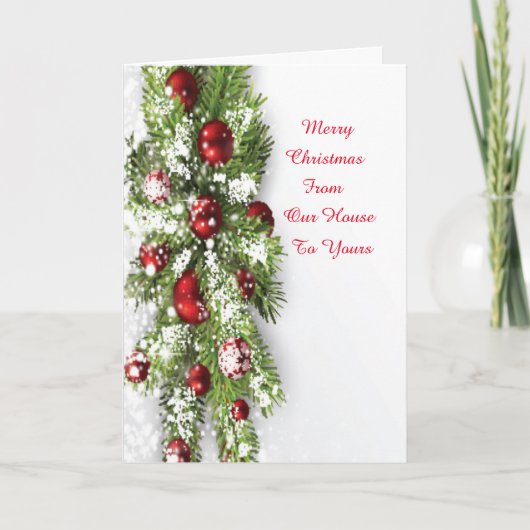 クリスマスカード 私たちの家からあなたの家へ (正面)