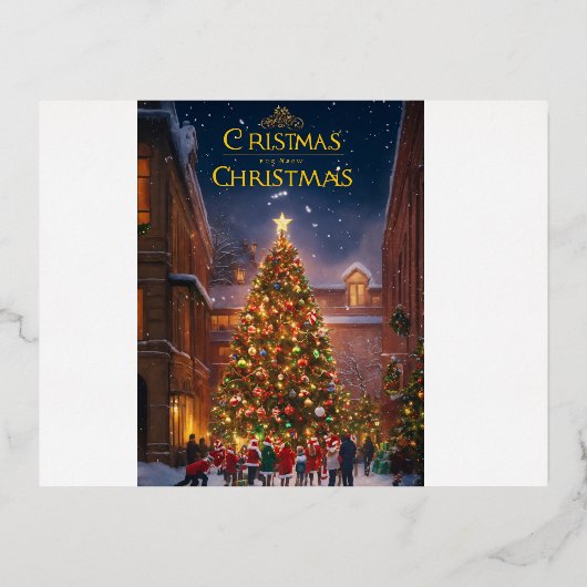 クリスマスカード 箔シーズンポストカード (正面)