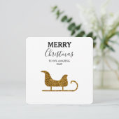 クリスマスカード 素敵なお父さんへ - グリッター スレッジ (スタンド正面)