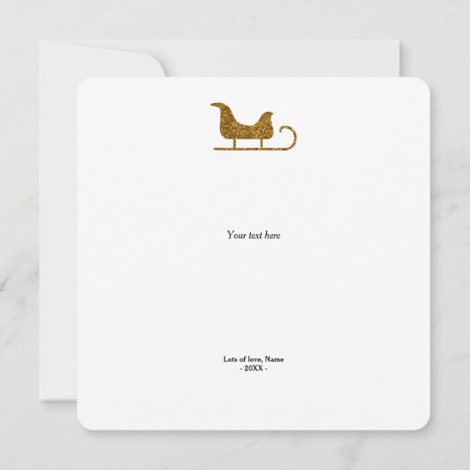 クリスマスカード 素敵なお父さんへ - グリッター スレッジ (裏面)